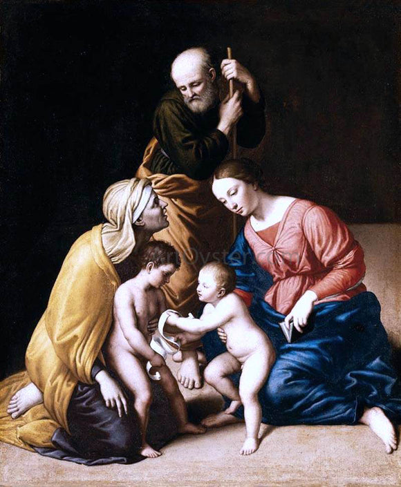  Sassoferrato Holy Family with the Infant St John the Baptist and St Elizabeth - Canvas Art Print