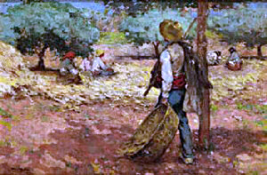  Alberto Pla Y Rubio Hombre en el Campo - Canvas Art Print