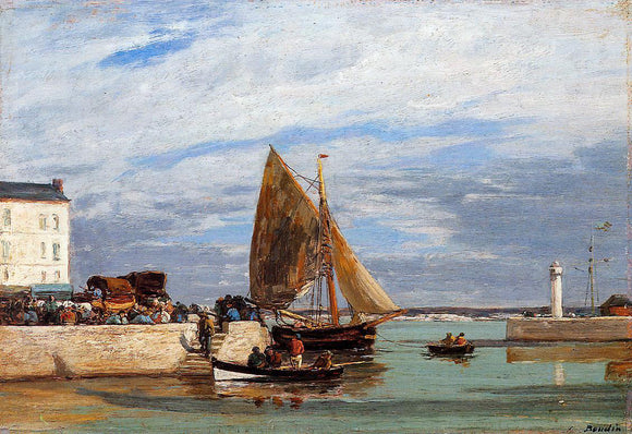  Eugene-Louis Boudin Honfleur, the Port - Canvas Art Print