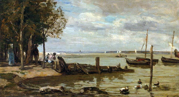 Eugene-Louis Boudin Honfleur, the Shore - Canvas Art Print