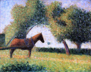  Georges Seurat Horse and Cart - Canvas Art Print