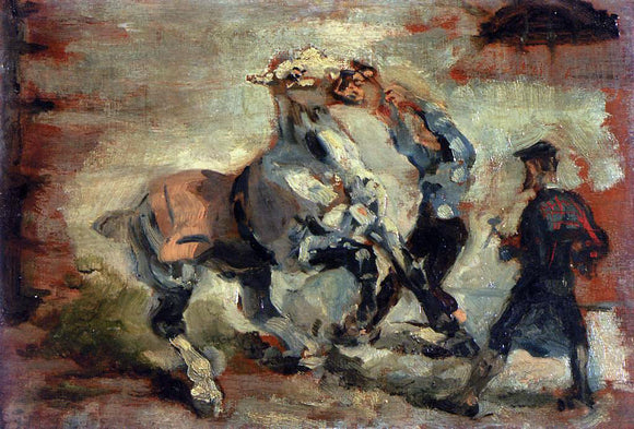  Henri De Toulouse-Lautrec Horse Fighting His Groom - Canvas Art Print