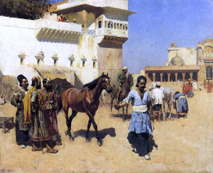  Edwin Lord Weeks Horse Market, Persian Stables, Bombay - Canvas Art Print