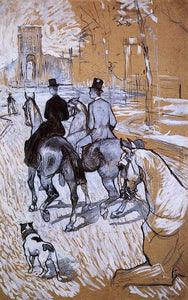  Henri De Toulouse-Lautrec Horsemen Riding in the Bois de Boulogne - Canvas Art Print