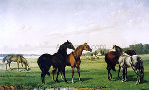  William Aiken Walker Horses in a Pasture - Canvas Art Print