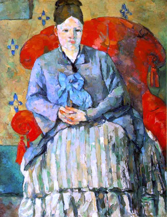  Paul Cezanne Hortense Fiquet in a Striped Skirt - Canvas Art Print