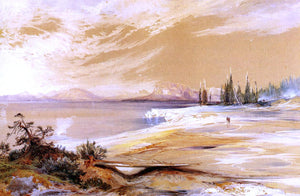  Thomas Moran Hot Springs on the Shore of Yellowstone Lake - Canvas Art Print