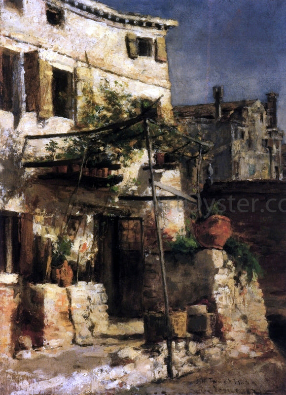  John Twachtman House on a Canal, Venice - Canvas Art Print