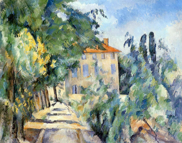  Paul Cezanne A House with Red Roof - Canvas Art Print