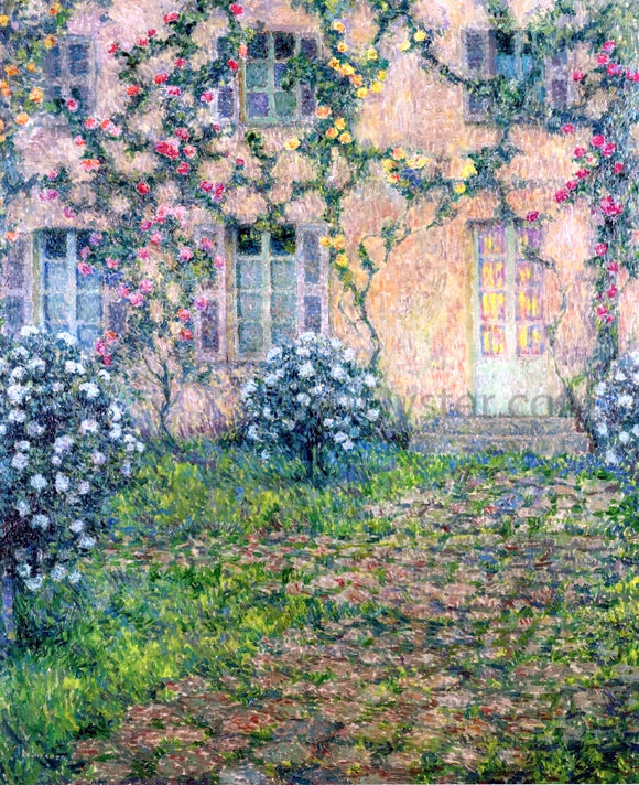 Henri Le Sidaner A House with Roses - Canvas Art Print