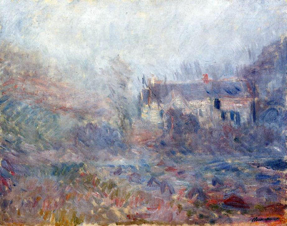  Claude Oscar Monet Houses at Falaise in the Fog - Canvas Art Print