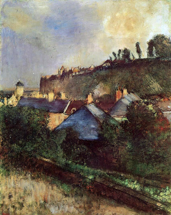  Edgar Degas Houses at the Foot of a Cliff (also known as Saint-Valery-sur-Somme) - Canvas Art Print
