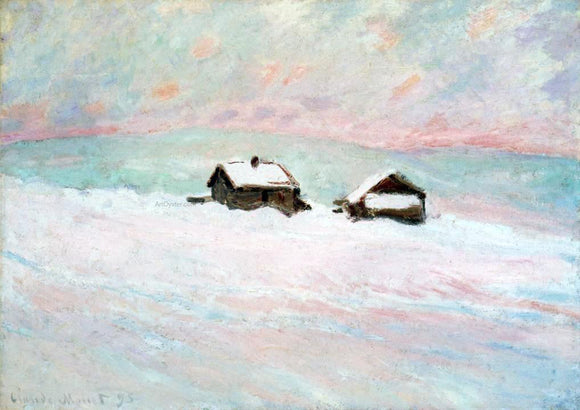  Claude Oscar Monet Houses in the Snow, Norway - Canvas Art Print