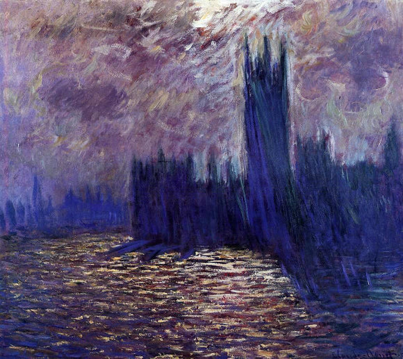 Claude Oscar Monet Houses of Parliament, Reflection of the Thames - Canvas Art Print