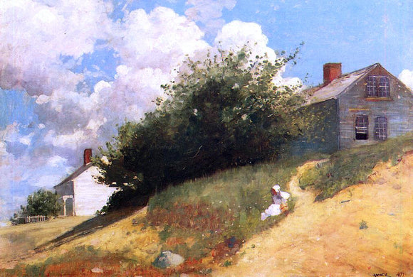  Winslow Homer Houses on a Hill - Canvas Art Print