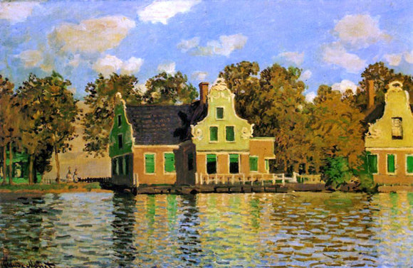  Claude Oscar Monet Houses on the Zaan River at Zaandam - Canvas Art Print