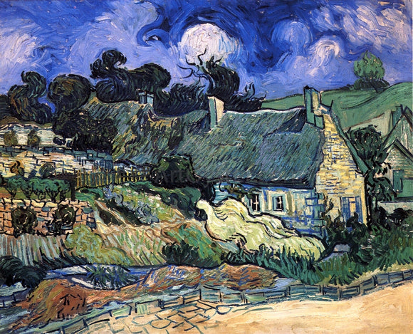  Vincent Van Gogh A House with Thatched Roofs, Cordeville - Canvas Art Print