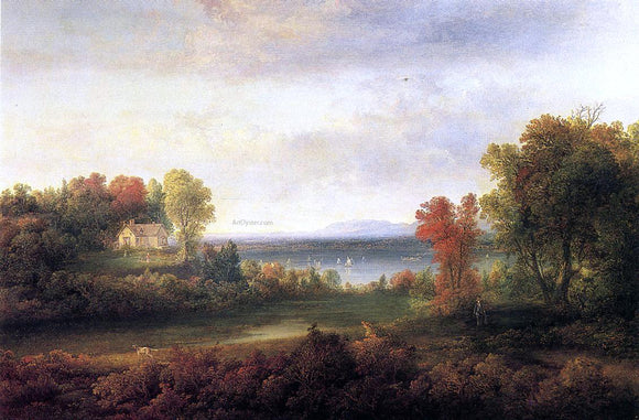  Thomas Doughty Hudson River Landscape - Canvas Art Print