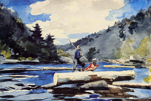  Winslow Homer Hudson River, Logging - Canvas Art Print