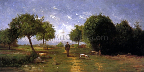  Antoine Chintreuil Huntsman and His Hounds - Canvas Art Print
