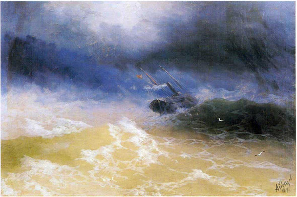  Ivan Constantinovich Aivazovsky Hurricane on a Sea - Canvas Art Print