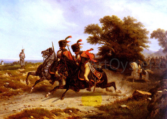  Hippolyte Bellange Hussards Escortant Napoleon - Canvas Art Print