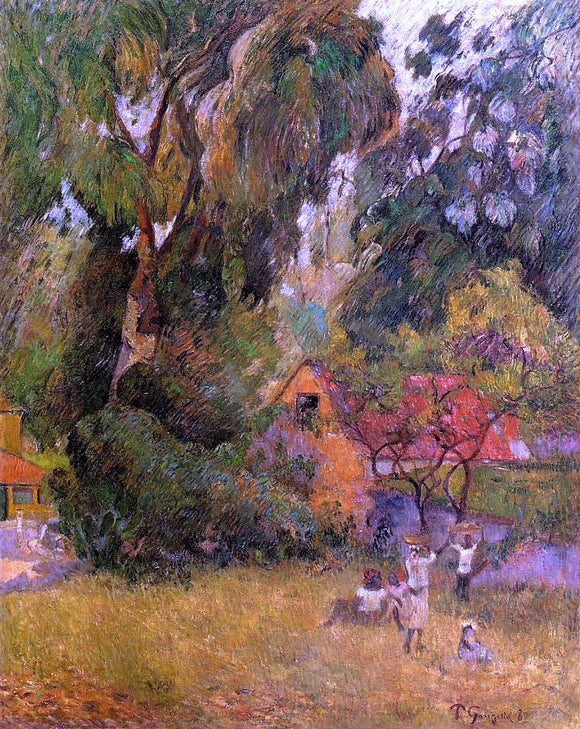  Paul Gauguin Huts under the Trees - Canvas Art Print