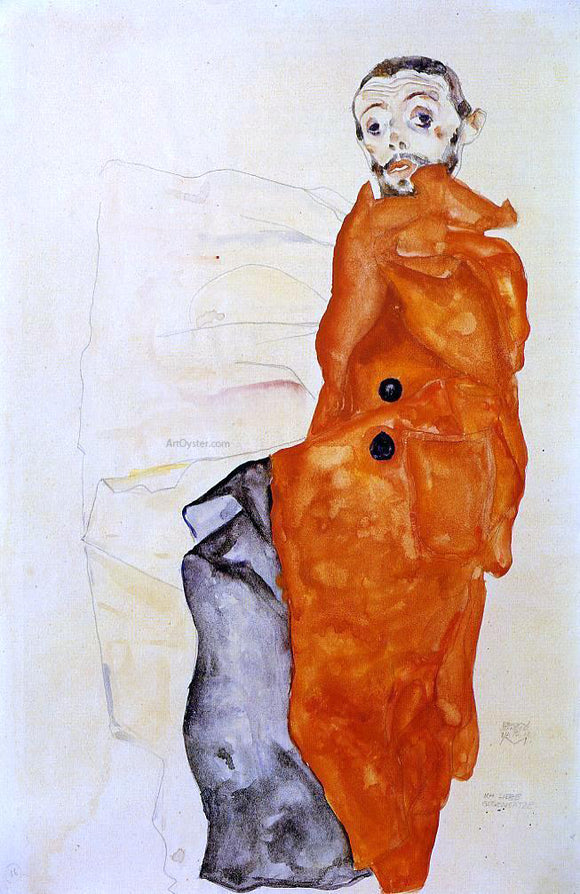 Egon Schiele I Love Antitheses - Canvas Art Print