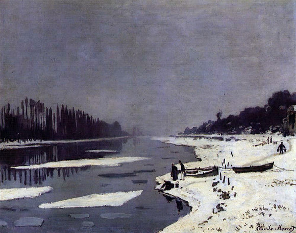  Claude Oscar Monet Ice Floes on the Seine at Bougival - Canvas Art Print