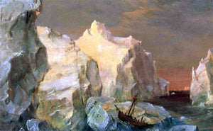  Frederic Edwin Church Icebergs and Wreck in Sunset (also known as Study for the Icebergs) - Canvas Art Print