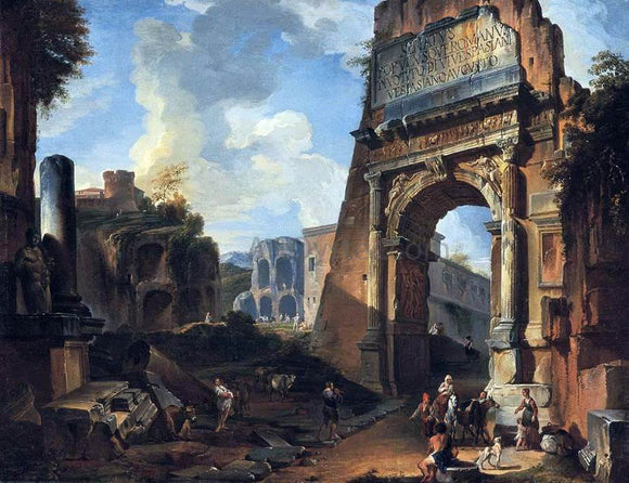  Giovanni Paolo Pannini Ideal Landscape with the Titus Arch - Canvas Art Print
