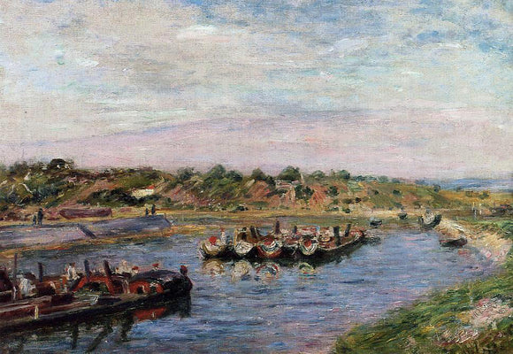  Alfred Sisley Idle Barges on the Loing Canal at Saint-Mammes - Canvas Art Print
