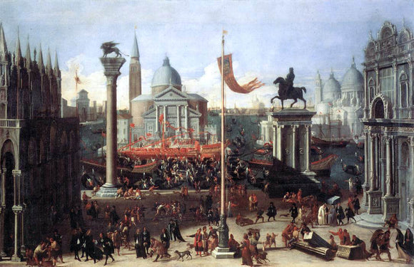  The Younger Joseph Heintz Imaginary Scene with Venetian Buildings - Canvas Art Print