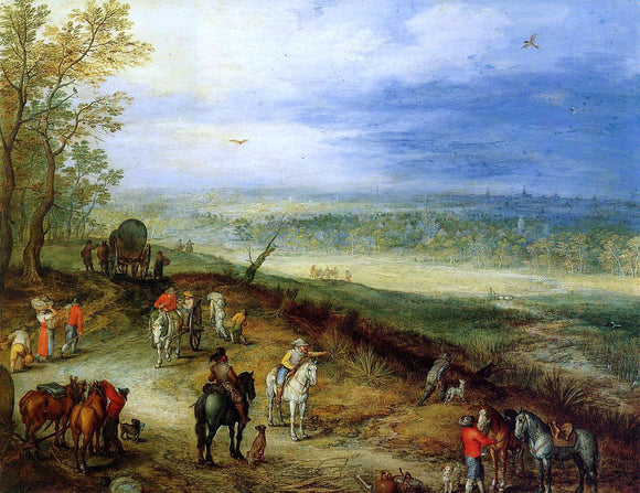  The Elder Jan Bruegel Immense Landscape with Travellers - Canvas Art Print