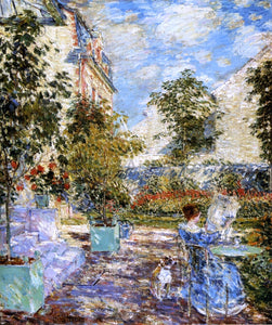  Frederick Childe Hassam In a French Garden - Canvas Art Print