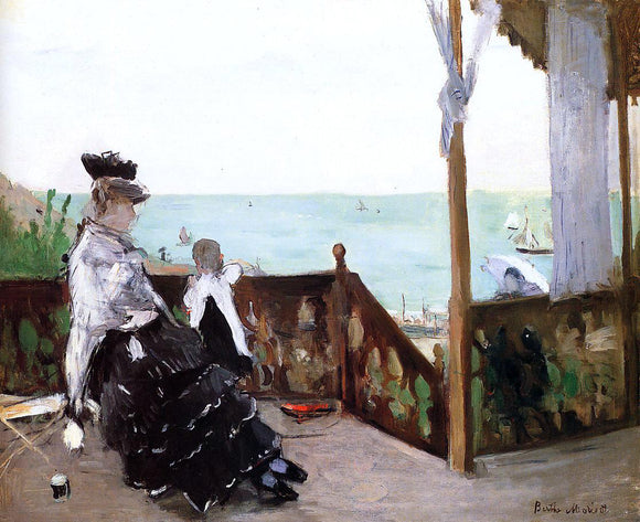  Berthe Morisot In a Villa at the Seaside - Canvas Art Print