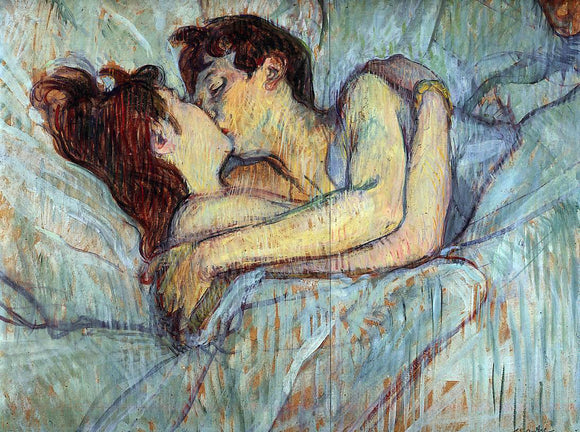  Henri De Toulouse-Lautrec In Bed: The Kiss - Canvas Art Print