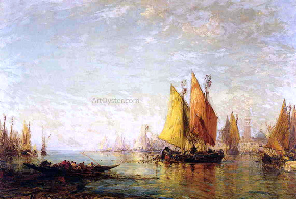  Felix Ziem In Harbor - Canvas Art Print
