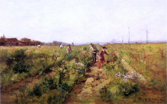  Theodore Clement Steele In the Berry Field - Canvas Art Print