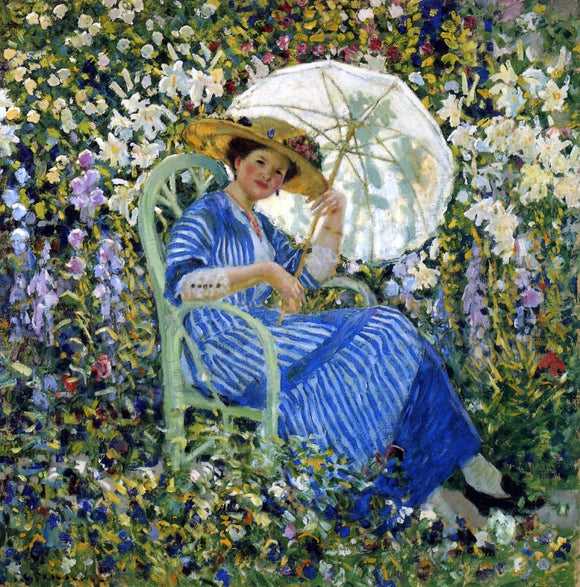  Frederick Carl Frieseke In the Garden, Giverny - Canvas Art Print