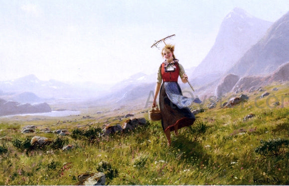  Hans Dahl In the Mountains - Canvas Art Print