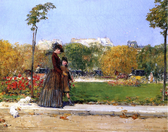  Frederick Childe Hassam In the Park, Paris - Canvas Art Print