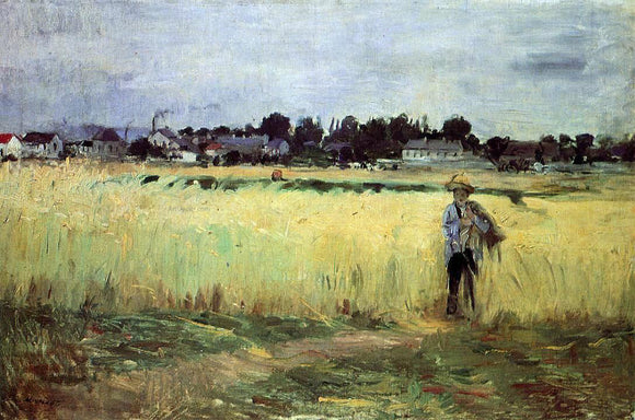  Berthe Morisot In the Wheat Fields at Gennevilliers - Canvas Art Print