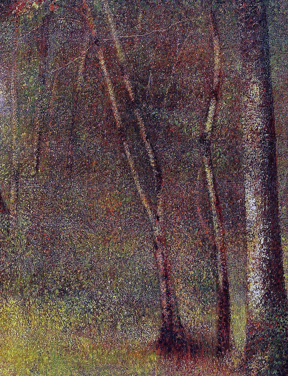  Georges Seurat In the Woods at Pontaubert - Canvas Art Print