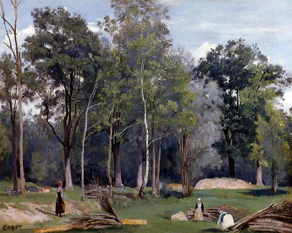  Jean-Baptiste-Camille Corot In the Woods at Ville d'Avray - Canvas Art Print