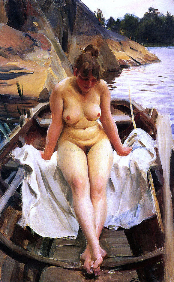  Anders Zorn In Werner's row boat - Canvas Art Print
