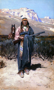  Henry F Farney Indian Brave - Canvas Art Print