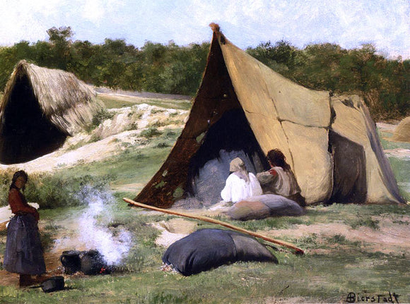  Albert Bierstadt Indian Camp - Canvas Art Print