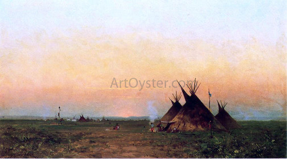  Jules Tavernier Indian Encampment - Canvas Art Print