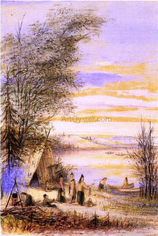  Juan Buckingham Wandesforde Indian Encampment by the Lake - Canvas Art Print